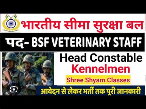 BSF Veterinary Head Constable New Vacancy 2024 BSF Veterinary