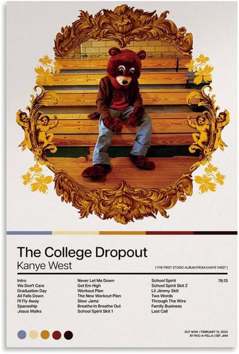 Kanye West The College Dropout Album Art Poster Home Decor Wall