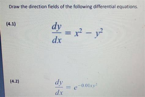 Solved Draw The Direction Fields Of The Followi