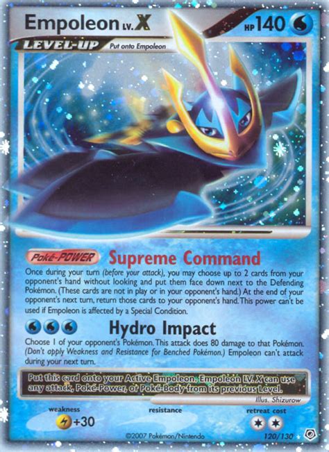 Empoleon 120 130 Rare Holo Lv X Dp1 120 Face To Face Games