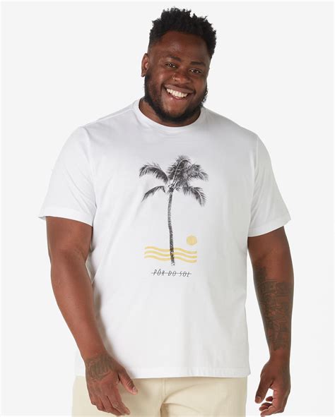 Riachuelo Camiseta Plus Size Masculina Manga Curta Algod O