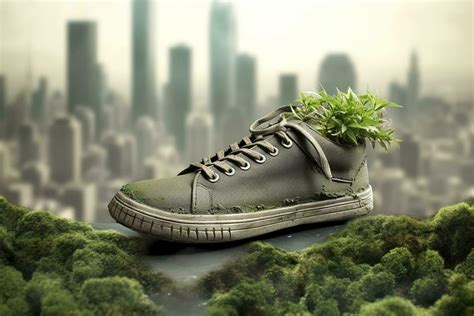 A Photo Was Taken Shoe With Greenery And City Carbon Footprint