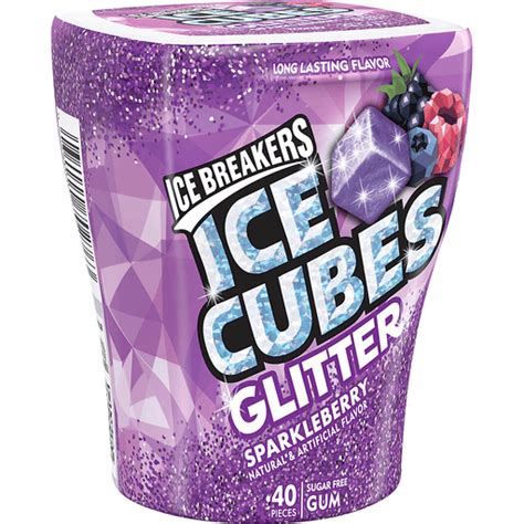 Ice Breakers Ice Cubes Sparkleberry Sugar Free Glitter Chewing Gum Made With Xylitol 324 Oz