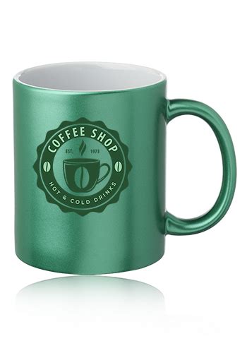 Affordable 11 Oz Metallic Ceramic Custom Mugs 7102m Discountmugs