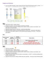 Molarity Lab Docx Solutions And Molarity Access The PhET Simulation A