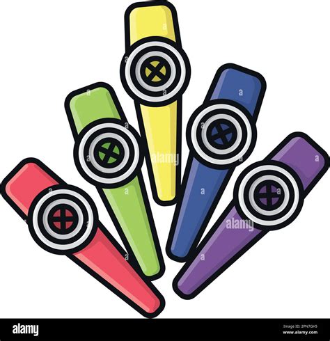 Variety Of Colored Kazoos Isolated Vector Illustration For Kazoo Day On