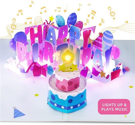 Amazon OSOMEPOP Birthday Card Musical Birthday Cards With Light