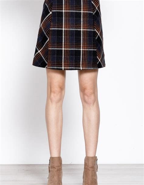 Navy Plaid Mini Skirt Ally Sue