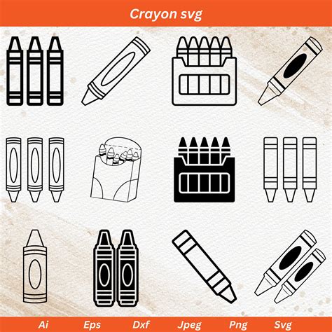 Crayon Svg, Crayon Silhouette, Crayon Cut File, Crayon Wrapper Svg ...