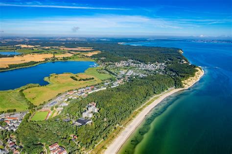 Ostseebad Baabe Von Oben Sandstrand Landschaft Der Ostsee An Der