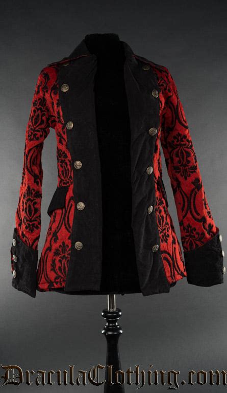 Red Brocade Female Pirate Jacket