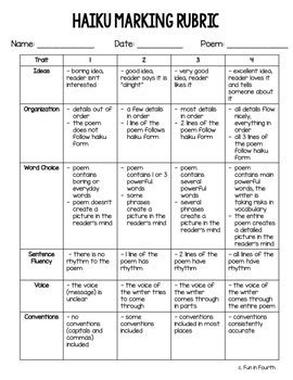 Haiku Poetry Lesson and Marking Rubric by Fun in Fourth with Ms Gatt