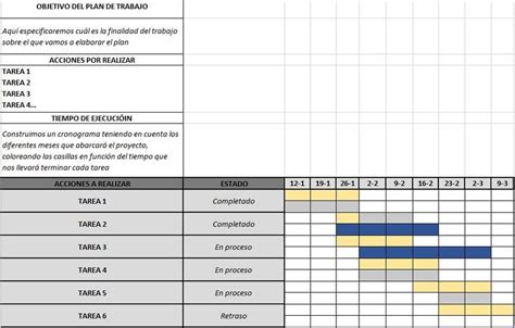 Cómo hacer un plan de trabajo semanal en Excel - Recursos Excel