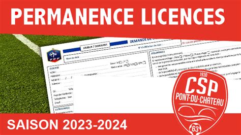 Actualité RENOUVELLEMENT LICENCES 2023 2024 club Football CS Pont