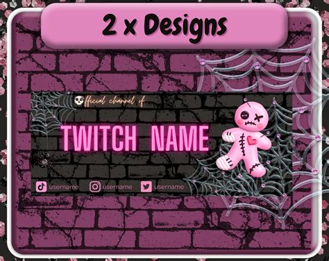 Twitch Banner Commission Gothic Twitch Banner Custom Pastel Goth Stream