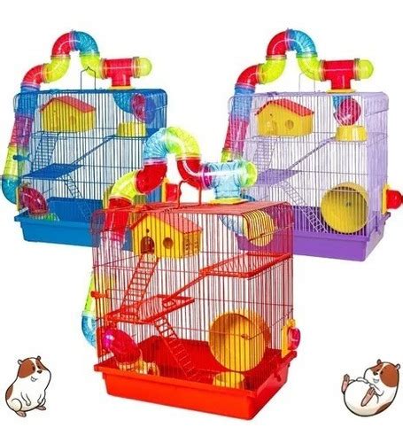 Gaiola Hamster 3 Andares Tubo Super Luxo Lilás Parcelamento sem juros