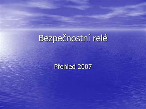 PPT Bezpečnostní relé PowerPoint Presentation free download ID 4772499