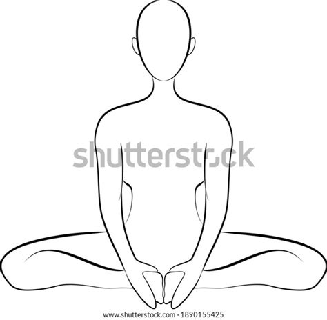 Woman Yoga Position Lineart Sketch Drawing Stock Vector Royalty Free