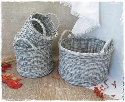 Корзины плетеные 'Gray melange' (набор) | Плетение, Корзина, Картонные ...