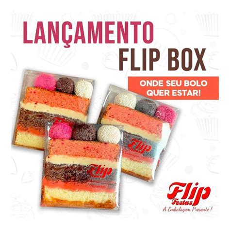 Embalagens Fatia De Bolo Flip Box Transparente Docinhos 30un