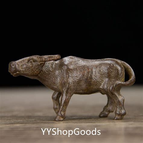 Chinese Antique Handmade Exquisite Rare Pure Copper Zodiac Bull Bull