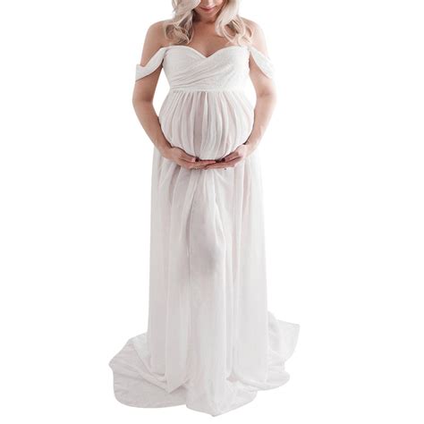 Xihbxyly Maternity Dresses For Photoshoot Puffy Ruffles Tulle Pregnancy