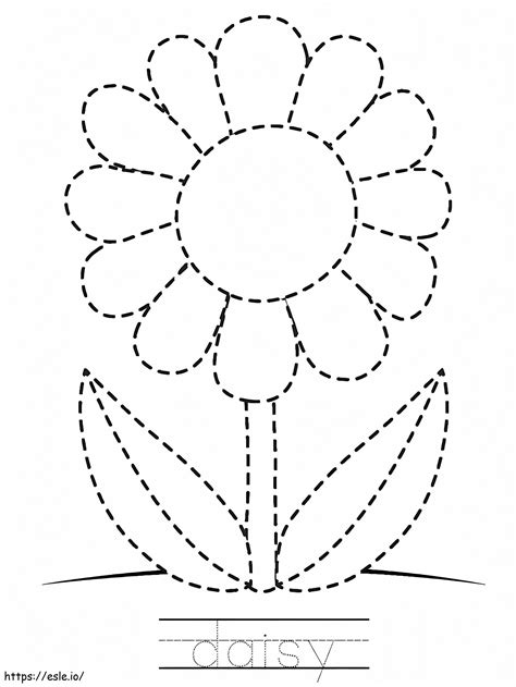 Daisy Tracing Coloring Page