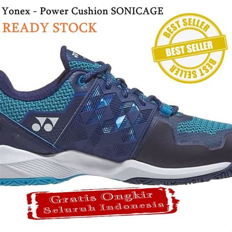 Jual Unik Sepatu Badminton Yonex Power Cushion Sonicage Biru Putih