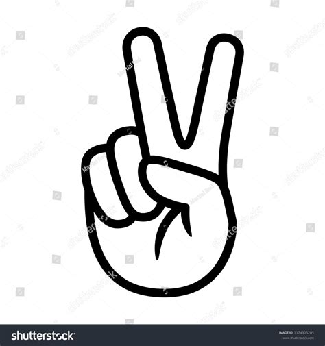 Hand Gesture V Sign Victory Peace Stock Vector Royalty Free