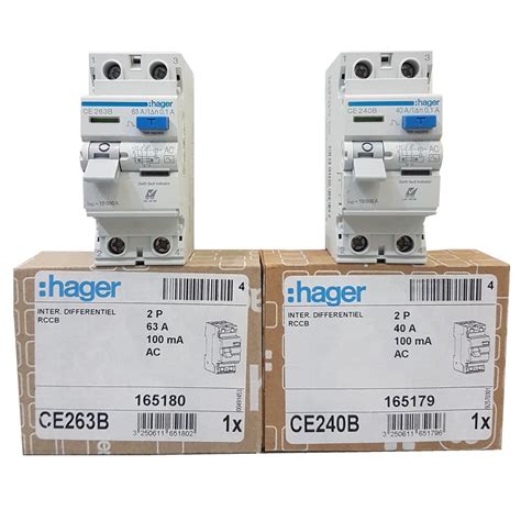 HAGER ELCB 40A 63A 2 POLE 100mA ELCB RCCB CE240B CE263B Shopee Malaysia