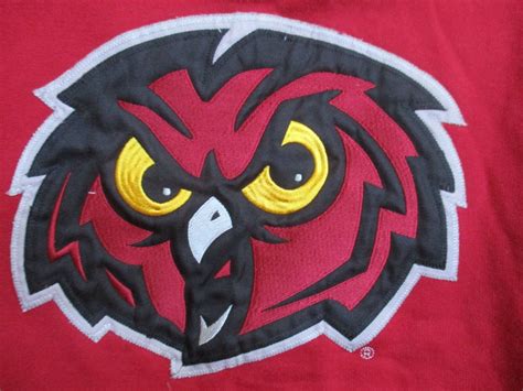 TEMPLE UNIVERSITY OWLS MASCOT LOGO RED HOODIE SWEATSH… - Gem