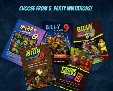 5 Teenage Mutant Ninja Turtles Themed Birthday Invitations Canva