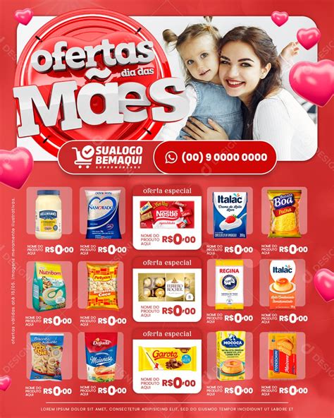 Social Media Encarte Ofertas Dia Das M Es Supermercado Produtos Psd