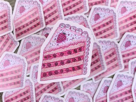 Cute Cake Sticker Kawaii Strawberry Cake Sticker • Kia Creates