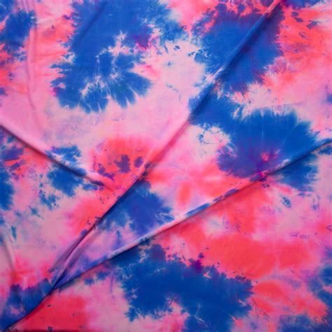 Cali Fabrics Hot Pink and Black Tie Dye Nylon/Spandex Fabric by the Yard