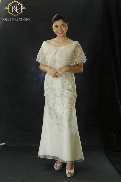 FILIPINIANA DRESS Embroidered Mestiza Gown Filipino Barong Filipiniana