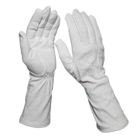 Custom Size White Cotton Nylon Long Cuff Inspection Etiquette Ceremony