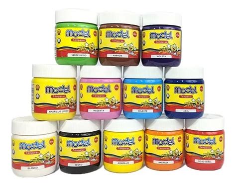 Tempera Pintura Model Pote 250g Colores A Eleccion Color Azul