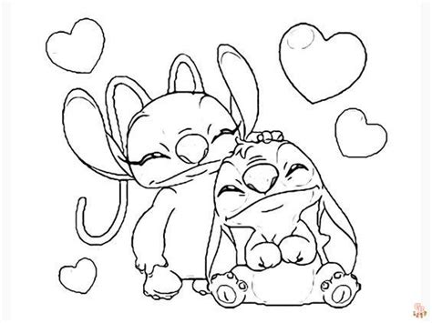 Coloriage Stitch Et Angel Des Dessins Imprimer Pour Tous Les Fans