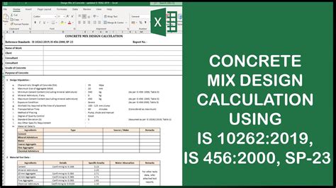 Concrete Mix Design Calculation Using Is