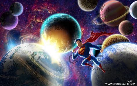 Superman In Space Flying Cartoon