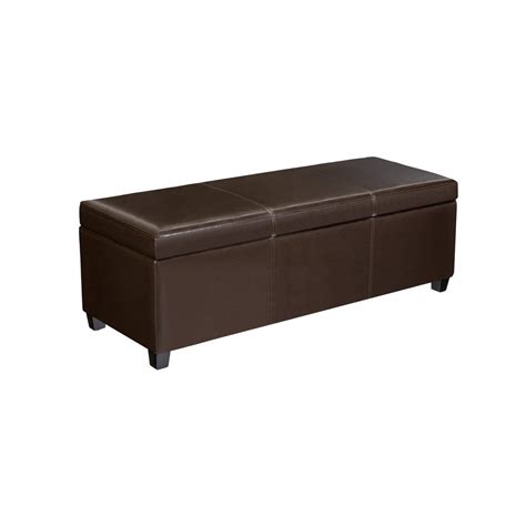 First Hill Fhw Madison Rectangular Faux Leather Storage Ottoman Bench