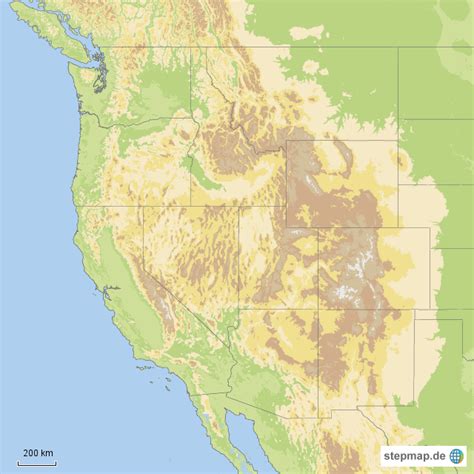 StepMap USA der Westen Landkarte für USA