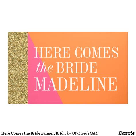 Here Comes The Bride Banner Bridal Shower Banner Zazzle Bridal