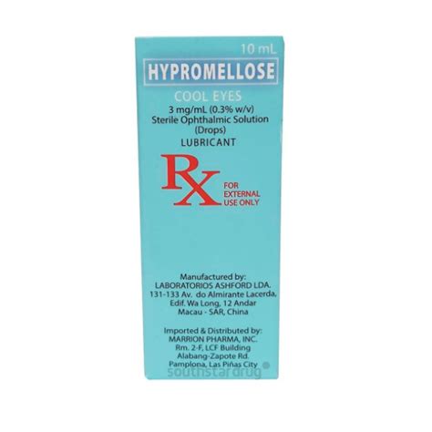 Cool Eyes Hypromellose 3mg Ml 03 Sterile Ophthalmic Solution Drops 10ml Price In The