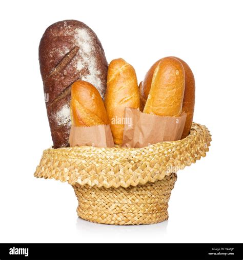 Assortment Of Bread In Basket Stock Photo Alamy