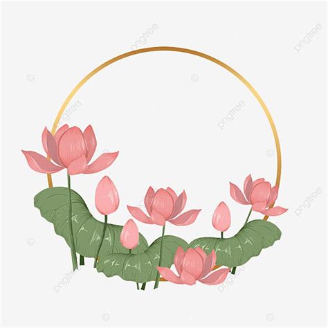 Round Flower Border Clipart Transparent Png Hd Round Watercolor Lotus