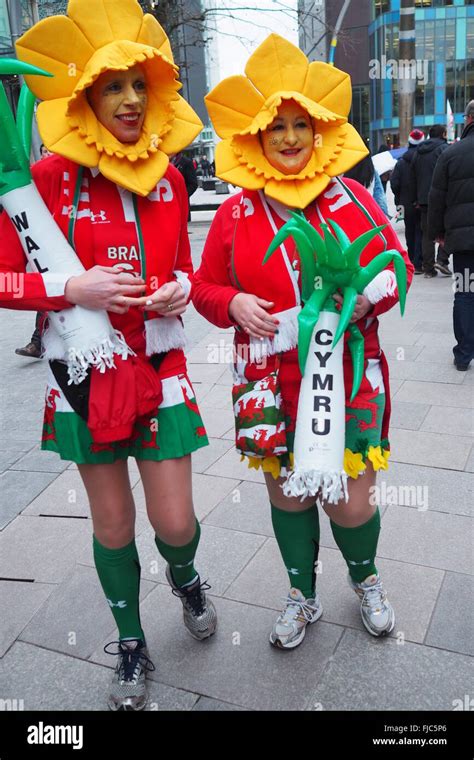 Cardiffwalesuk Welsh Supporters Outside Principality Stadium Before