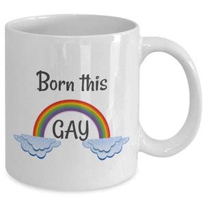 LGBT Pride Coffee Mug Born This Gay Funny Rainbow Lesbian Bi Queer Folks Transgender Cup Gift Etsy