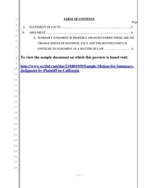 Sample California Motion For Summary Judgment By Plaintiff